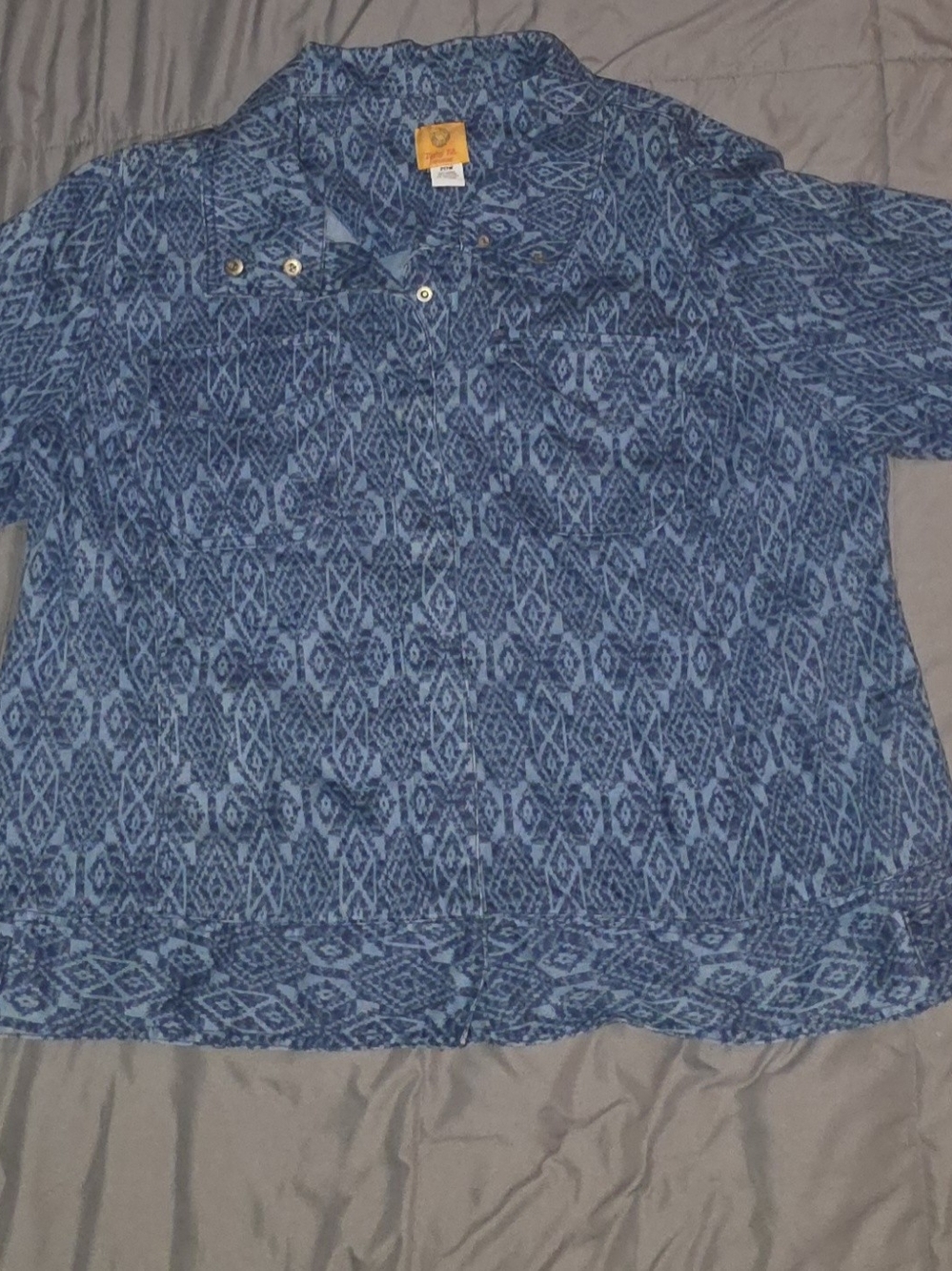 Ruby Rd. Blue Patterned Blazer Jacket - Picture 1 of 8